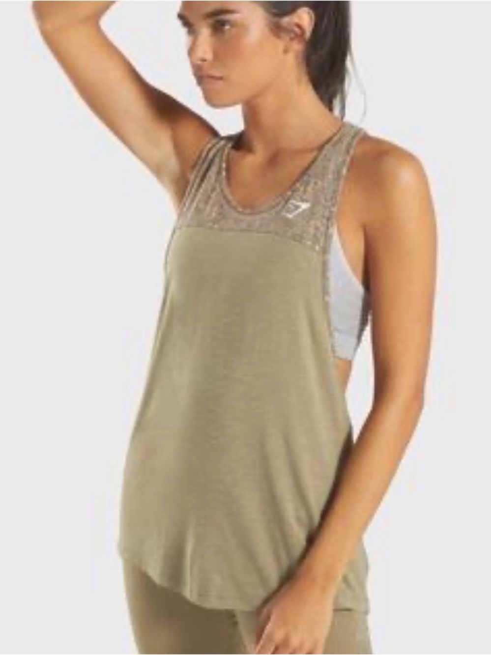 Gymshark Olive Tank with Mesh Yoke